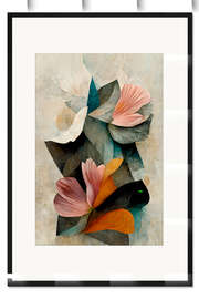 Gerahmter Kunstdruck Florale Abstraktion - treechild