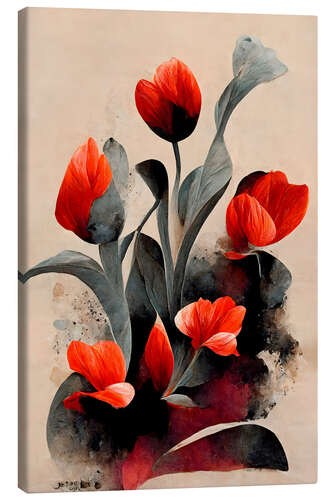 Canvas-taulu Red Tulips