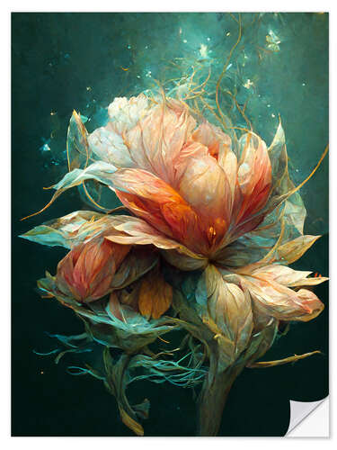 Selvklebende plakat Fantasy Flower I