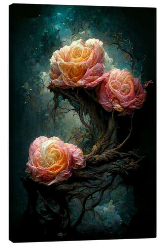 Canvas print Roses with Fantasy