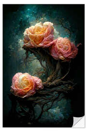 Sticker mural Roses with Fantasy