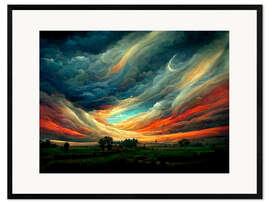 Gerahmter Kunstdruck Fantasy in the Sky III