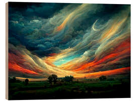 Wood print Fantasy in the Sky III