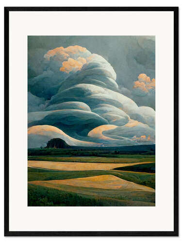 Framed art print Curved Clouds I
