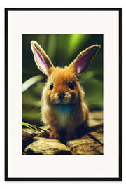 Gerahmter Kunstdruck Baby Hase