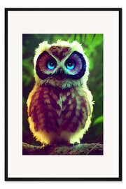 Gerahmter Kunstdruck Baby Eule