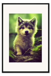 Gerahmter Kunstdruck Baby Wolf