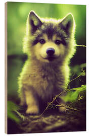 Quadro de madeira Baby Wolf