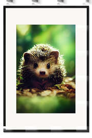 Gerahmter Kunstdruck Baby Igel