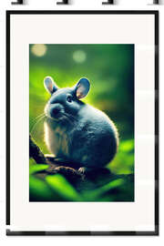 Gerahmter Kunstdruck Baby Chinchilla