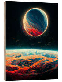 Hout print Planets in Space II