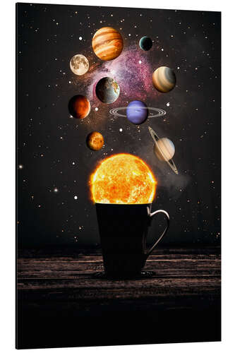 Aluminium print Solar System Coffee Cup