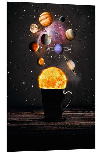 Print på skumplade Solar System Coffee Cup