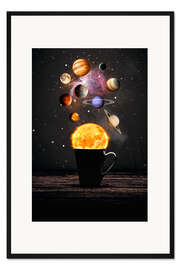 Gerahmter Kunstdruck Solarsystem aus der Tasse