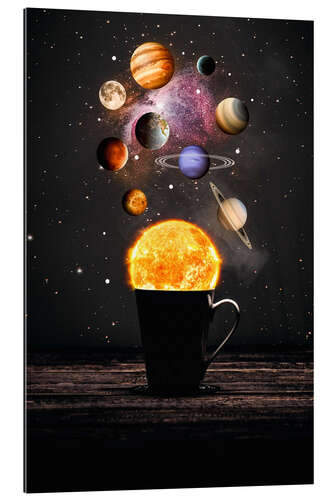 Tableau en plexi-alu Solar System Coffee Cup