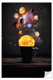 Sticker mural Solar System Coffee Cup