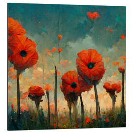 Aluminium print Poppies