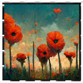 Gerahmter Kunstdruck Poppies