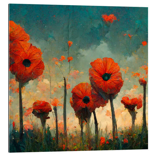 Stampa su plexi-alluminio Poppies