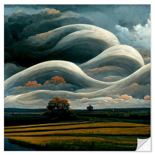 Sticker mural Curved Clouds III