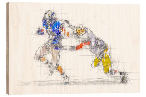 Wood print American Football III