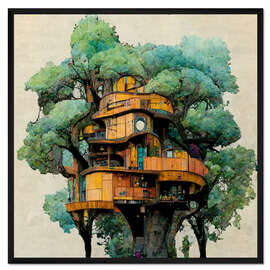 Gerahmter Kunstdruck Baumhaus II