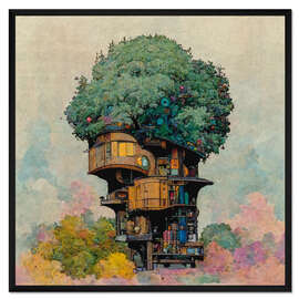 Gerahmter Kunstdruck Baumhaus I - Mariusz Flont