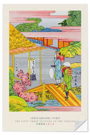 Selvklebende plakat Ishiyakushi Juku - 53 Stations of the Tokaido