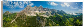 Holzbild Breithorn, Schönfeldspitze und Selbhorn im Panorama