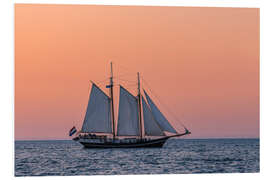 Foam board print Sailing ship in the sunset on the Baltic Sea