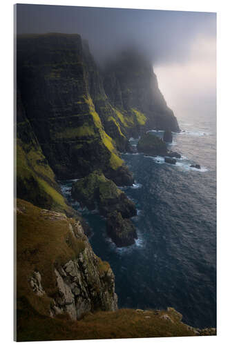 Acrylic print Moody light and clouds on Suðuroy on the Faroe Islands