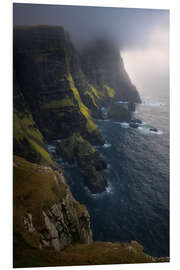 Foam board print Moody light and clouds on Suðuroy on the Faroe Islands