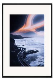 Gerahmter Kunstdruck Straße zum Schwarzen Loch des Ozeanplaneten