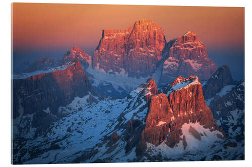 Acrylic print Red Sunset in the Dolomites