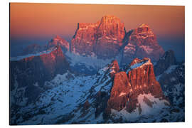 Aluminium print Red Sunset in the Dolomites