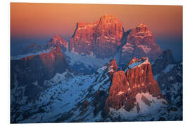 Foam board print Red Sunset in the Dolomites