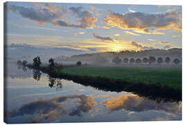 Canvas print Sunrise at the river bank