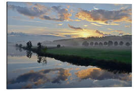 Magnettafel Sonnenaufgang am Flussufer