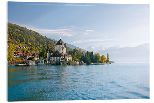 Akrylbilde Oberhofen Castle in the Bernese Alps