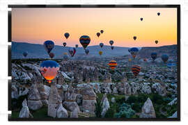 Gerahmter Kunstdruck Heißluftballons in Kappadokien, Türkei