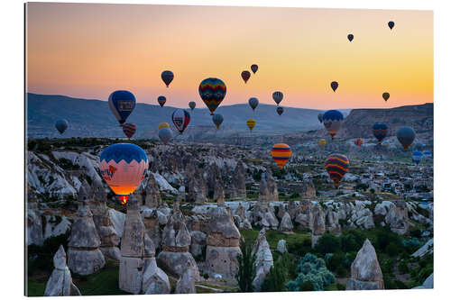 Quadro em plexi-alumínio Hot air balloons in Cappadocia, Turkey