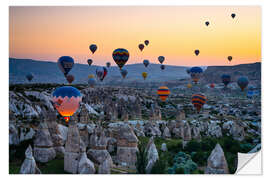 Sticker mural Hot air balloons in Cappadocia, Turkey