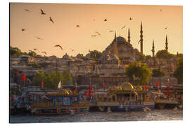 Magnettafel Sonnenuntergang mit Vögeln in Istanbul, Türkei