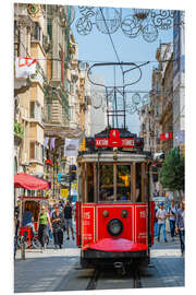 Quadro em PVC Red tram in Istanbul, Turkey