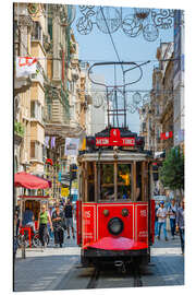 Magnettafel Rote Straßenbahn in Istanbul, Turkei