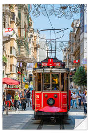 Sisustustarra Red tram in Istanbul, Turkey