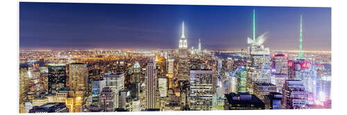 Foam board print Manhattan skyline at night, New York