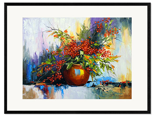Impresión de arte enmarcada Bouquet with branches of berries