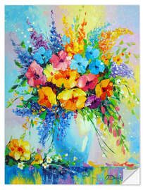 Selvklebende plakat Bouquet of summer flowers