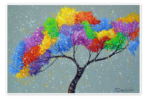 Poster Colourful Lucky Tree